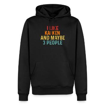 J’aime Kai Ken et peut-être 3 personnes Dog Lover Retro - Sweat à capuche Premium bio Homme - noir - Devant - Nico (187cm)
