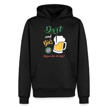 Dart und Bier Dartspieler Dartspruch Geschenk Spaß - Männer Premium Bio Hoodie - Schwarz - Vorne - Nico (187cm)