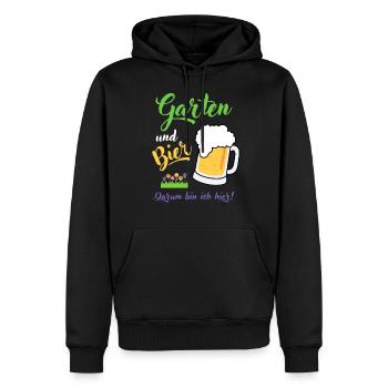 Garten und Bier Hobbygärtner Gartenbau Geschenk - Männer Premium Bio Hoodie - Schwarz - Vorne - Nico (187cm)