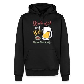 Bratwurst Bier Spruch Grillmeister Bierzelt Wurst - Männer Premium Bio Hoodie - Schwarz - Vorne - Nico (187cm)