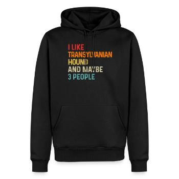J’aime le chien de Transylvanie et peut-être le chien de 3 personnes - Sweat à capuche Premium bio Homme - noir - Devant - Nico (187cm)