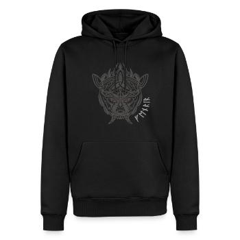 Fenriswolf Wikinger Wolf Fenrir - Männer Premium Bio Hoodie - Schwarz - Vorne - Nico (187cm)