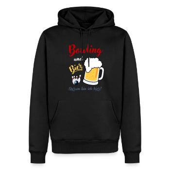 Bowling Bier Spruch Bowlingkugel Pins bowlen Spaß - Männer Premium Bio Hoodie - Schwarz - Vorne - Nico (187cm)