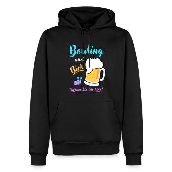Bowling Bier Spruch Geschenk Bierliebhaber Bowler - Männer Premium Bio Hoodie - Schwarz - Vorne - Nico (187cm)