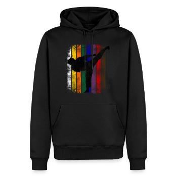 vintage karate color belt karate fighter football - Men’s Premium Organic Hoodie - black - Front - Nico (187cm)