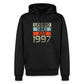 Legend Since July 1997 - Männer Premium Bio Hoodie - Schwarz - Vorne - Nico (187cm)