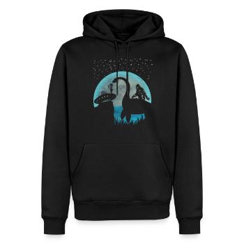 Croyez aux extraterrestres, aux ovnis, à Nessie, au Bigfoot - Sweat à capuche Premium bio Homme - noir - Devant - Nico (187cm)