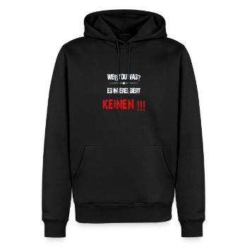 weisst du was ?Es interessiert keinen !!! - Männer Premium Bio Hoodie - Schwarz - Vorne - Nico (187cm)