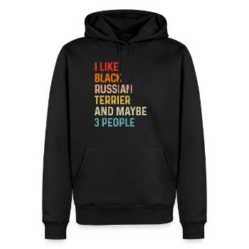 J’aime le terrier russe noir et peut-être 3 personnes - Sweat à capuche Premium bio Homme - noir - Devant - Nico (187cm)