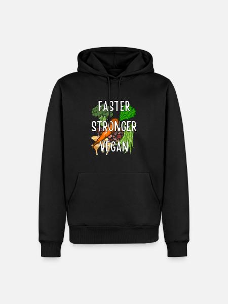 Faster Stronger Vegan - Men’s Premium Organic Hoodie - black