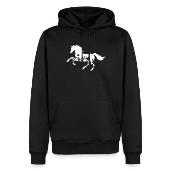 Chevaux Fille Cavalier Chevaux - Sweat à capuche Premium bio Homme - noir - Devant - Nico (187cm)