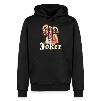 Carte Joker Orange - Sweat à capuche Premium bio Homme - noir - Devant - Nico (187cm)