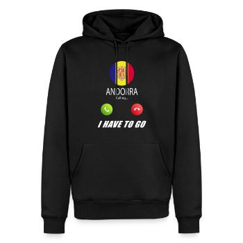 Andorra ruft an Lusiger Flaggen Spruch - Männer Premium Bio Hoodie - Schwarz - Vorne - Nico (187cm)