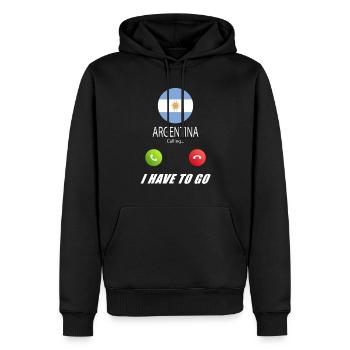 L’Argentine appelle les drapeaux lusiger slogan - Sweat à capuche Premium bio Homme - noir - Devant - Nico (187cm)