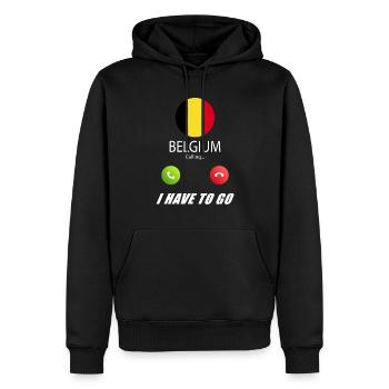 La Belgique appelle aux drapeaux Lusiger - Sweat à capuche Premium bio Homme - noir - Devant - Nico (187cm)