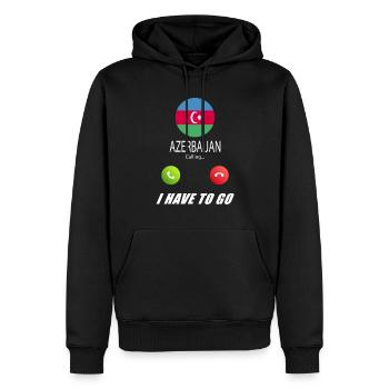 Azerbaijan ruft an Lusiger Flaggen Spruch - Männer Premium Bio Hoodie - Schwarz - Vorne - Nico (187cm)
