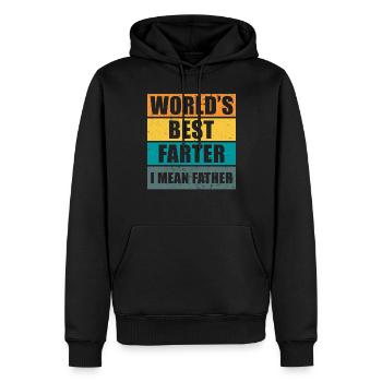 Farter Père Pète s’amuser à dire drôle Fête des Pères - Sweat à capuche Premium bio Homme - noir - Devant - Nico (187cm)