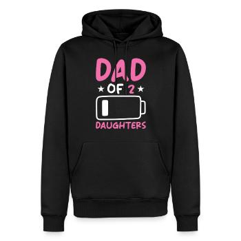 Dad of 2 Daughters - Männer Premium Bio Hoodie - Schwarz - Vorne - Nico (187cm)