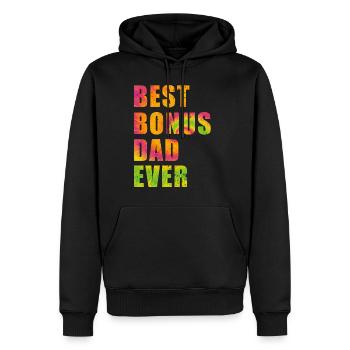 Best Bonus Dad ever - Männer Premium Bio Hoodie - Schwarz - Vorne - Nico (187cm)