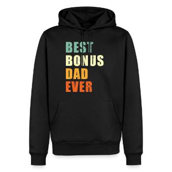 Best Bonus Dad ever - Männer Premium Bio Hoodie - Schwarz - Vorne - Nico (187cm)