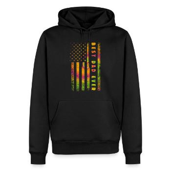 Meilleur papa de tous les temps - Sweat à capuche Premium bio Homme - noir - Devant - Nico (187cm)
