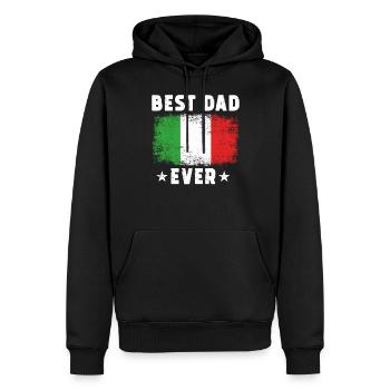 Père italien Meilleur père de tous les temps Italie Papa - Sweat à capuche Premium bio Homme - noir - Devant - Nico (187cm)