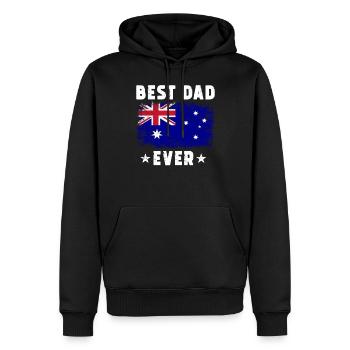 Père australien Meilleur père de tous les temps - Sweat à capuche Premium bio Homme - noir - Devant - Nico (187cm)