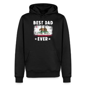 Père californien Meilleur père de tous les temps - Sweat à capuche Premium bio Homme - noir - Devant - Nico (187cm)
