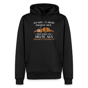 Faultier Geschenk Faultier Sprüche - Männer Premium Bio Hoodie - Schwarz - Vorne - Nico (187cm)