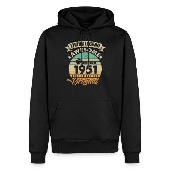 1951 Birthday - Men’s Premium Organic Hoodie - black - Front - Nico (187cm)