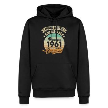 1961 Geburtstag Retro Orginal - Männer Premium Bio Hoodie - Schwarz - Vorne - Nico (187cm)
