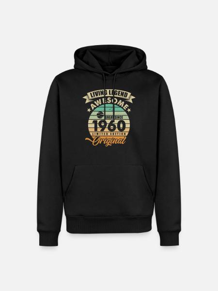1960 Anniversaire Retro Orginal - Sweat à capuche Premium bio Homme - noir