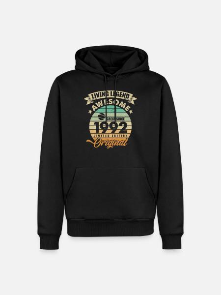 1992 Birthday Retro Original - Men’s Premium Organic Hoodie - black