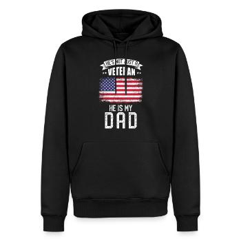 Veteran Papa USA - Männer Premium Bio Hoodie - Schwarz - Vorne - Nico (187cm)