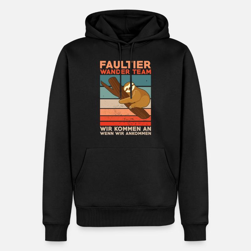 Faultier Wanderteam - Männer Premium Bio Hoodie - Schwarz