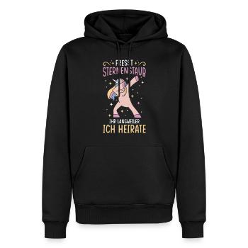 Einhorn Sprüche Lustiges Einhorn Damen Mädchen - Männer Premium Bio Hoodie - Schwarz - Vorne - Nico (187cm)