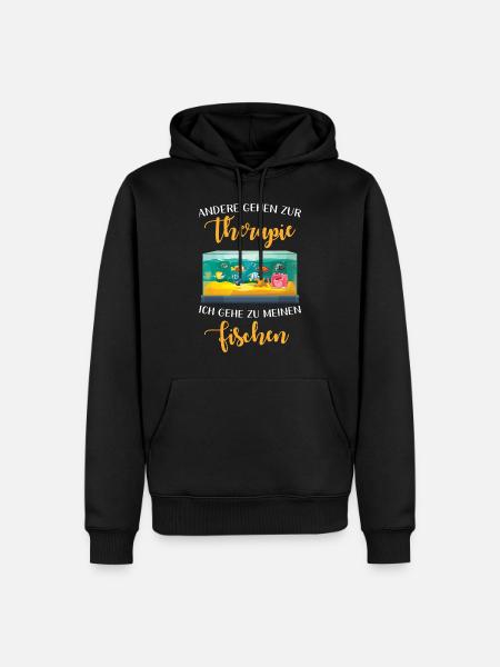 Fische Aquarium Spruch lustig - Männer Premium Bio Hoodie - Schwarz