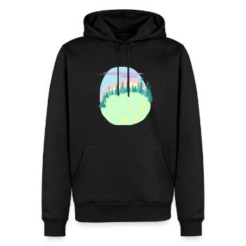 joli paysage coloré - Sweat à capuche Premium bio Homme - noir - Devant - Nico (187cm)