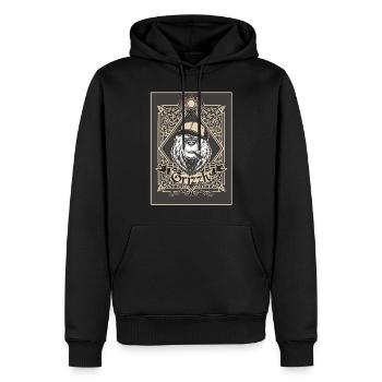 Grizzly avec casquette et cigare - Sweat à capuche Premium bio Homme - noir - Devant - Nico (187cm)