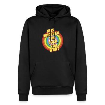 Kiss whoever you want - Männer Premium Bio Hoodie - Schwarz - Vorne - Nico (187cm)