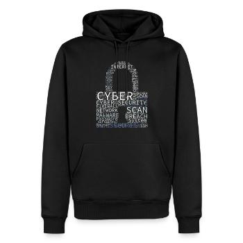 Cyber Security Wordcloud Padlock - Men’s Premium Organic Hoodie - black - Front - Nico (187cm)