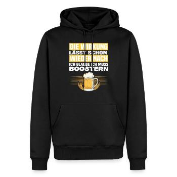 Ich Glaube Ich Muss Boostern Lustiger Bier Spruch - Männer Premium Bio Hoodie - Schwarz - Vorne - Nico (187cm)