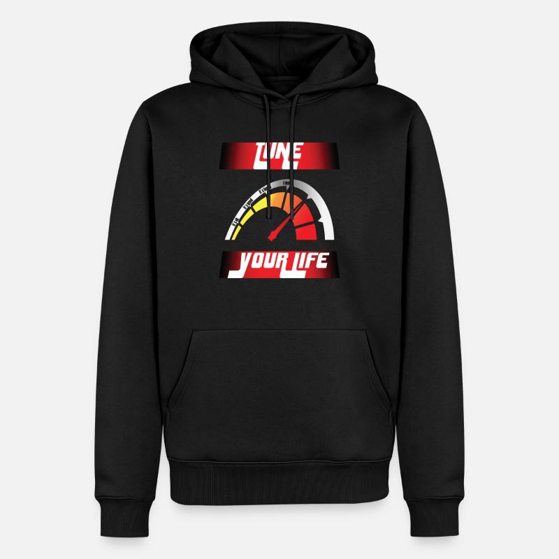 Lebensgestaltung - Männer Premium Bio Hoodie - Schwarz