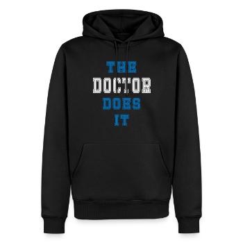 Le médecin le fait docteur cadeau - Sweat à capuche Premium bio Homme - noir - Devant - Nico (187cm)