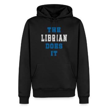 Le bibliothécaire le fait Cadeau de bibliothécaire - Sweat à capuche Premium bio Homme - noir - Devant - Nico (187cm)