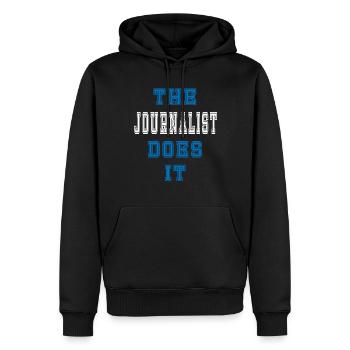 The Journalist does it Journalist Geschenk - Männer Premium Bio Hoodie - Schwarz - Vorne - Nico (187cm)