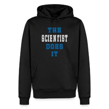 The Wissenschaftler does it Wissenschaftler - Männer Premium Bio Hoodie - Schwarz - Vorne - Nico (187cm)