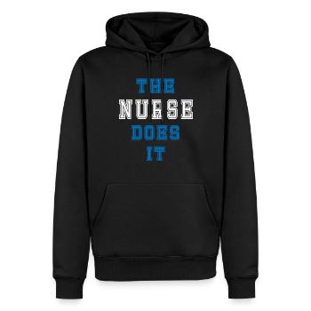 The Krankenschwester does it Krankenschwester - Männer Premium Bio Hoodie - Schwarz - Vorne - Nico (187cm)