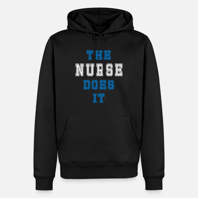 The Krankenschwester does it Krankenschwester - Männer Premium Bio Hoodie - Schwarz