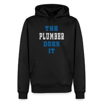 The Klempner does it Klempner Geschenk - Männer Premium Bio Hoodie - Schwarz - Vorne - Nico (187cm)